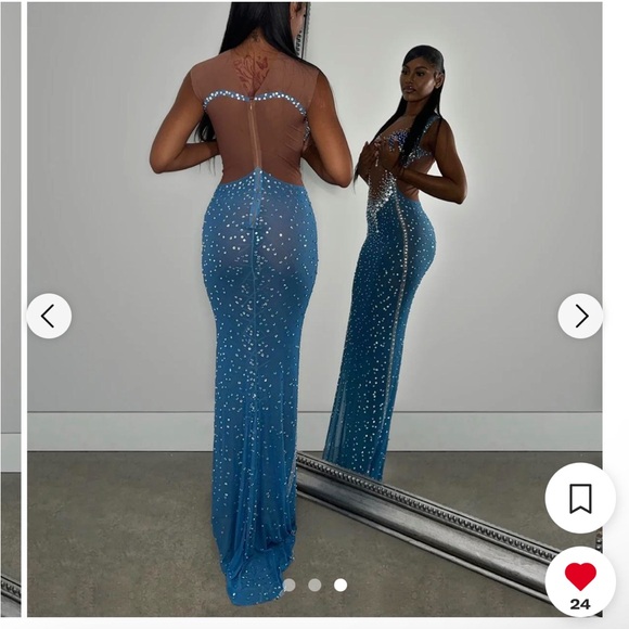 Alglist Jasmine Dress, Birthday dress. Embellished maxi dress - Picture 3 of 3